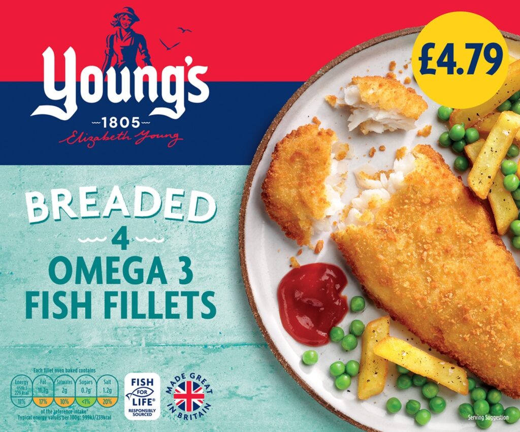 52803 PM 4.79 Youngs Simply Breaded 4 Omega 3 Fish Fillets