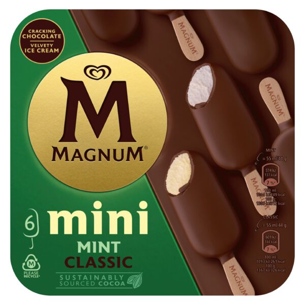 6pk Magnum Minis Classic & Mint Multipack 6x55ml