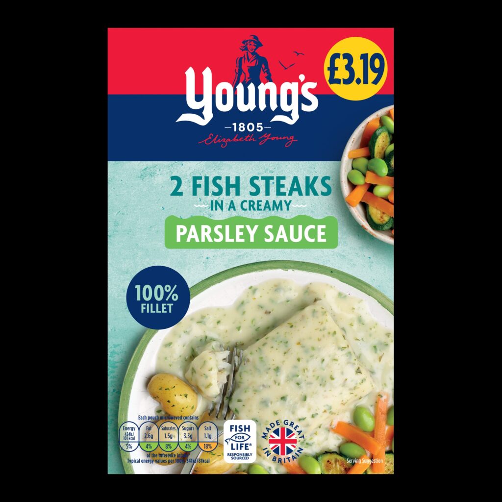 23163 PM £3.19 Youngs Fish in Parsley Sauce 8x280g