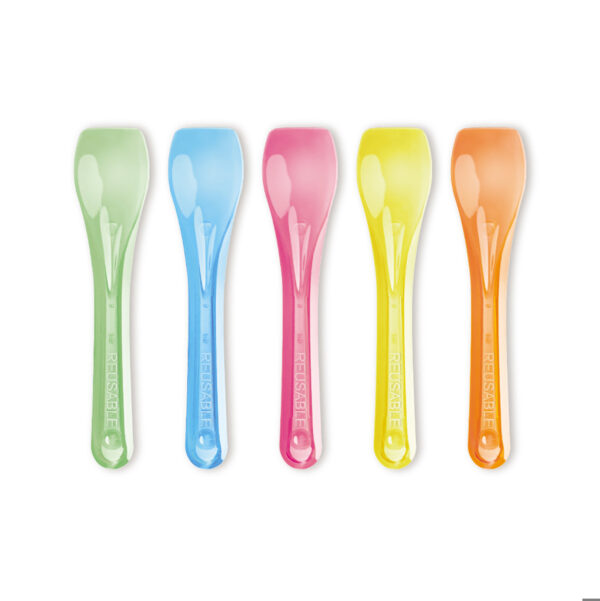 8326 NIC Reusable Multi Coloured 9.5cm Spoon
