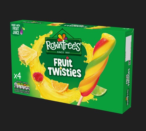 4 pack Rowntree Fruit Twisties 4 Multipack 12x4