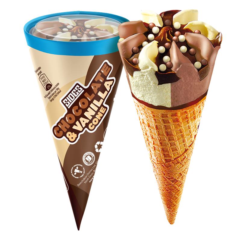 66812 Sides Chocolate & Vanilla Cone
