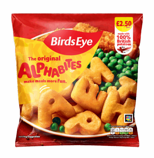 96149 PM £2.50 Birds Eye Alphabites Shapes CASE