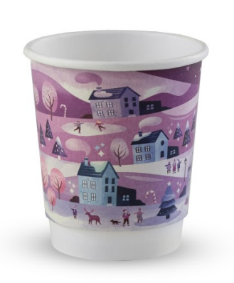 23466 Vegware 8oz XMAS Cup Purple 2025 Double Wall 79s CASE