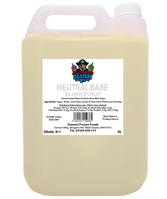 95931 5lt Jolly Rogers Slush Neutral Base Syrup