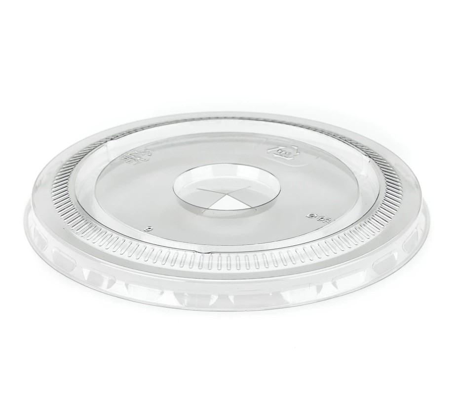 20113 GoPak 12oz Clear Flat Lid With Straw Slot CASE