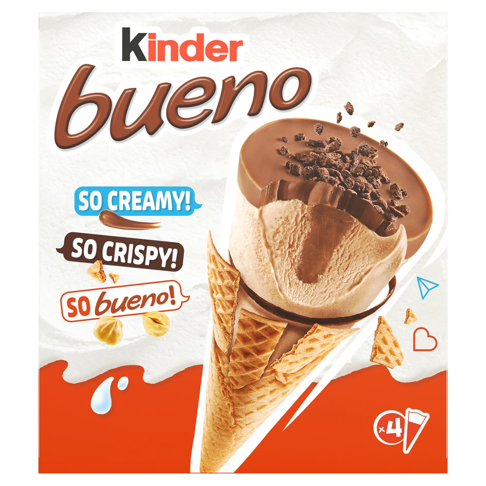 31627 Kinder Bueno Classic Ice Cream Cone Multipack 4x90ml